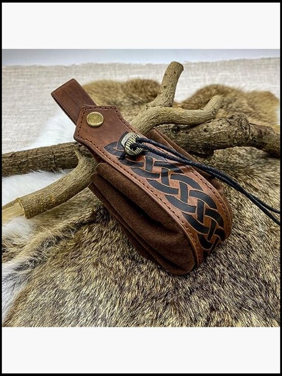 Halloween Renaissance Belt Pouch Costume Set Medieval Viking Pirate Leather main image 5